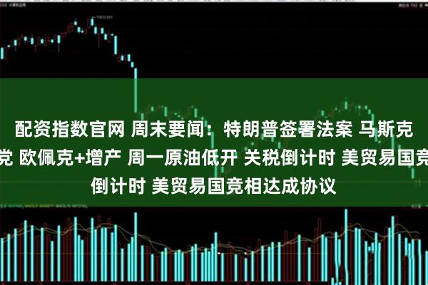 配资指数官网 周末要闻：特朗普签署法案 马斯克欲成立美国党 欧佩克+增产 周一原油低开 关税倒计时 美贸易国竞相达成协议